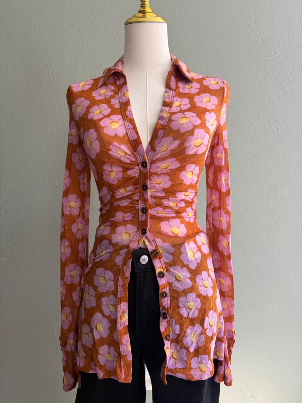Free People Floral Button-Up Women’s Top size XS